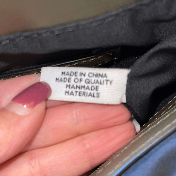 Nine West Backpack Bag Olive Green w/tan suede accent. Size Medium - Picture 5 of 7